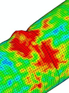Results of Environmental Loading of a Buckle Loads, equivalent to dynamic environmental conditions (wave loading of a pipe freespan), were applied to the results of the FE displacement modelling of a