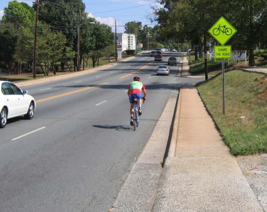 width >14 feet Bikes May Use Full Lane Lane