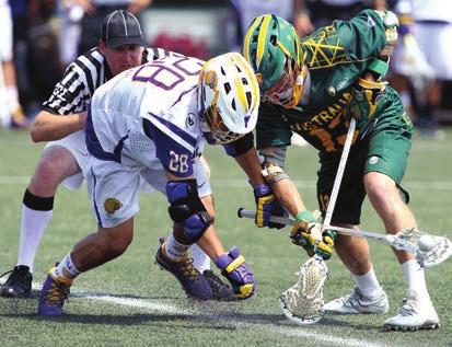The strategy of indoor lacrosse is similar to that of basketball, with all five runners involved in the offense and the defense.