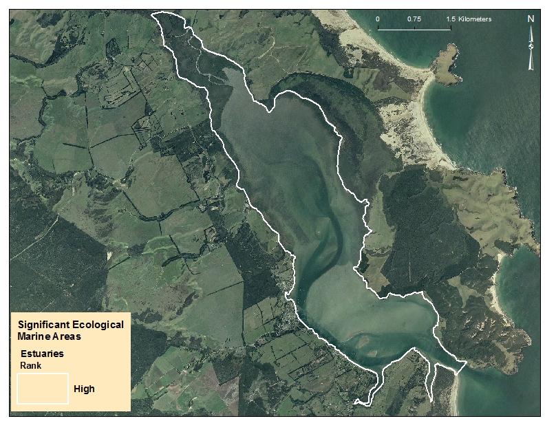 Significant Ecological arine Area Assessment Sheet Name: ouhora arbour arine Values Summary: The entrance subtidal channel, tidal flats, seagrass mangrove and saltmarsh habitats of ouhora arbour have