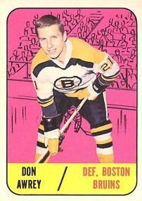 Card: 1967-68 Topps #37 Player: Don Awrey Team: Boston Bruins Value: $8.