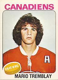 Card: 1975-76 O-Pee-Chee #223 Player: Mario Tremblay Team: Montreal Canadiens Value: $5.00 UER: Pictured on the front of the card is Gord McTavish.
