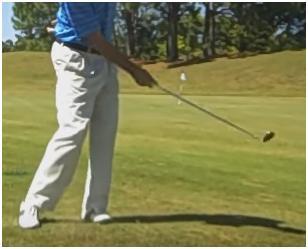 pitch shot Use your right arm only to swing the club
