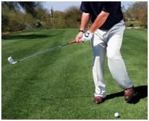 DRIVE DISTANCE BASEBALL DRILL Using an iron, make a normal golf swing As you take the club to your backswing, lift your left