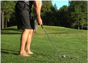 BODY MOTION BARE FEET BALANCE To fix an issue with overswinging, practice with your shoes off. By hitting balls with your bare feet, you have a better sense of balance.