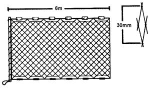 Hand-hauled yabby net Hand-hauled yabby net table Maximum dimension: Up to 6 m in length. 40 mm maximum, calculated across the diagonal. Note: Can only be used in ground tanks, bore drains or lagoons.