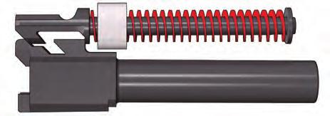 Push recoil spring guide rod forwards against the pressure of the recoil spring and hold it (43a-A). 5. Swivel recoil spring guide rod downwards (43a-B). 6.
