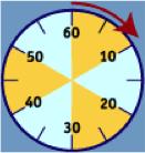 Intervals of either 15 or 45 seconds will split the clock into fourths. Intervals ending in 15 seconds (1:15, 2:15, etc.) will have send-off numbers rotating clockwise.