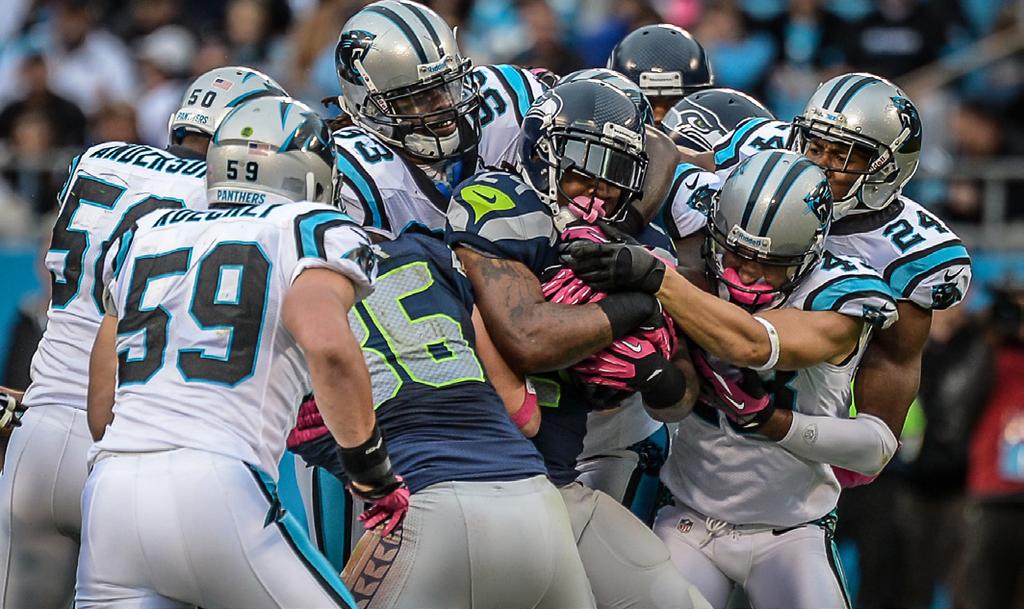 The red zone defense is an improvement from 2011 as that season, the Panthers allowed opponents to score touchdowns on 58.9 percent of possessions inside the 20-yard line, 27th in the NFL.