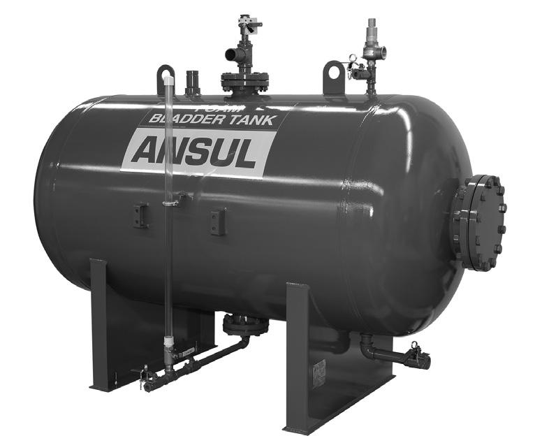 DATA SHEET Horizontal Bladder Tanks Features UL Listed and FM Approved for use with various ANSUL proportioners and foam concentrates 175 psi (12.