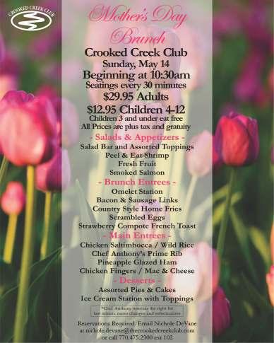 Also, please visit the Crooked Creek Club Facebook page every chance you get for event pictures and tournament results.