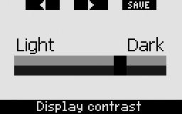 2. Menus, settings and functions 2.8.4 Display contrast This menu allows you to change the contrast of the display to adapt to various levels of light conditions.