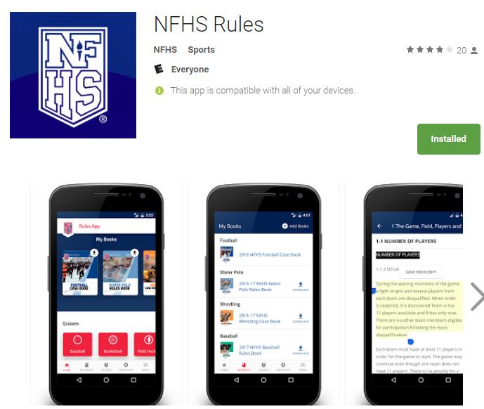 NFHS RULES APP Rules App available On