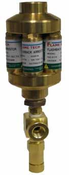 In Line and Point of Supply SIMAX Series The (SIMAX) Flame Tech Flash Arrestor series provide a full range of dry type (no water or fluid to check or replenish) flashback, gas reverse flow, and hose
