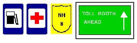 Traffic Signs Cont Guide/Informative/ Signs Provide information to road users concerning destinations, available services, and historical/recreational