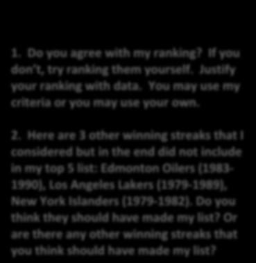 my top 5 list: Edmonton Oilers (1983-1990), Los Angeles Lakers (1979-1989), New York