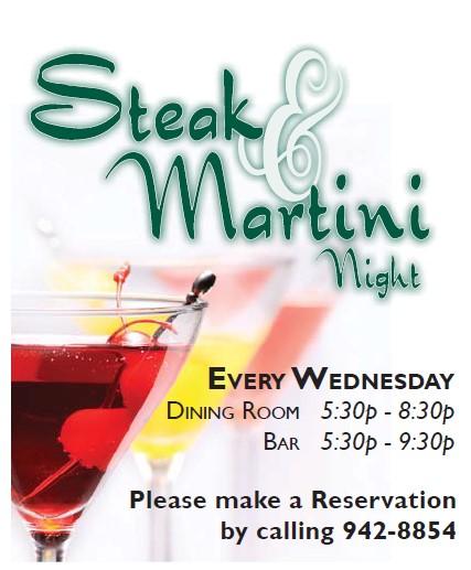 Wednesday, July 6th Filet with Blue Cheese Cream Sauce $21 Grilled Ribeye $20 $19 Stuffed Bell Peppers $17 Creole Pasta $18 (served with house salad and garlic bread) Hasselbeck Potatoes Steamed