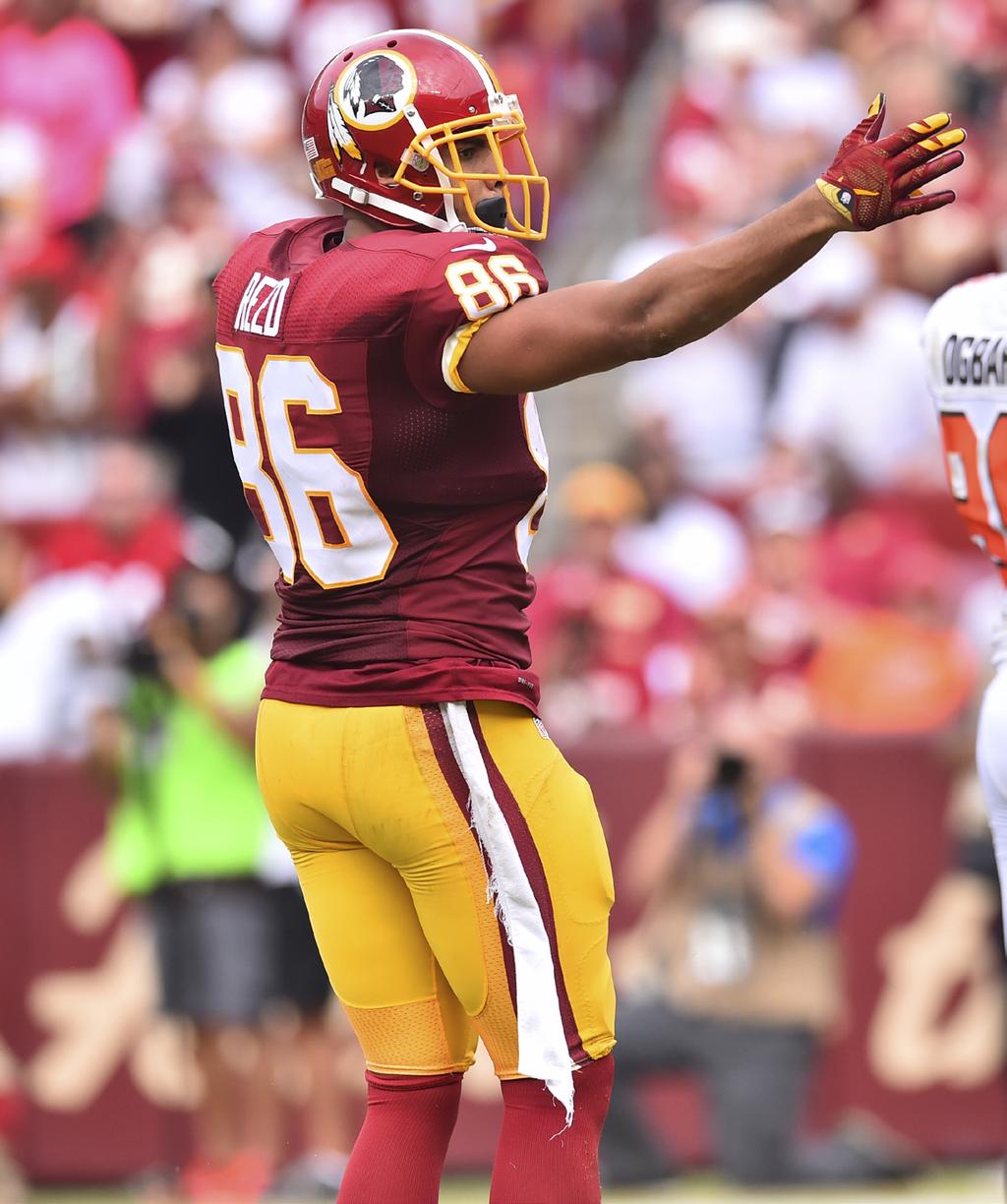 GAME RELEASE Early in his career, Jordan Reed flashed his talent, but a myriad of injuries and other factors limited his productivity in his first two NFL seasons from 2013-14.