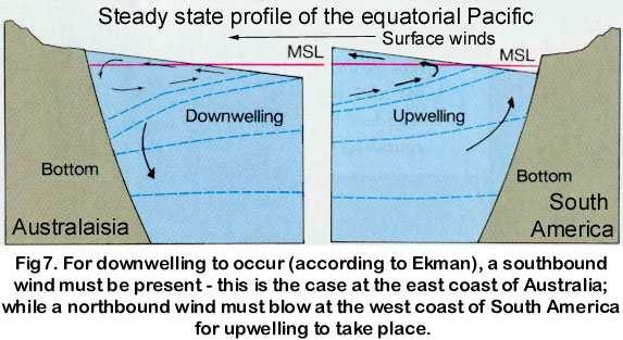 The Peruvian (Humboldt) Current: The cold Peruvian current (an eastern boundary current) flows towards the equator, along the coast of Ecuador and Peru. It flows with a speed of 0.1 to 0.15[m/s].