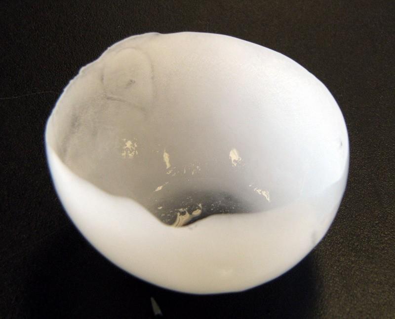 4-A: Super-cooled Liquid Water balloon, frozen into a cup shape.