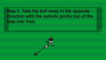 The player should place the step over foot to the opposite side of the cone and then move the non-step over foot alongside the step over foot.