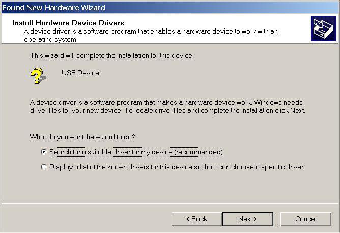 (5) After confirming the contents, click on "NEXT" to install the suitable driver from the CD-ROM and display the screen shown at right. (6) Click on "Finish".