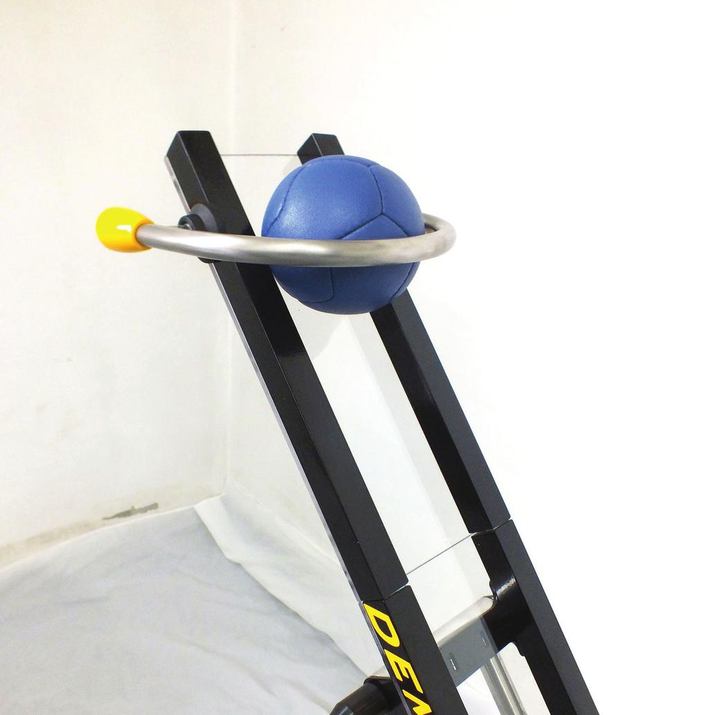 Can be positioned at any height on the ramp or extensions Can be used with a head pointer to push the ball