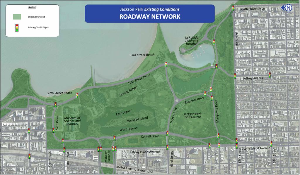 Roadway Improvements Support the South Lakefront Framework Plan Updates South Lake Shore