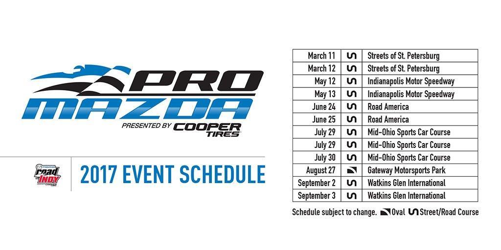 2017 Schedule Cooper Tires