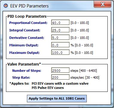 Figure 21-b. EEV PID Parameters RCC DX Case Defrst Cntrl Settings Defrst Operatin when using the rcc.521 r rcc.