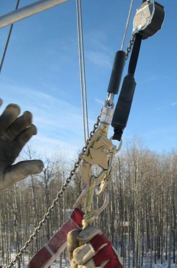 shoulder-height D-Ring before disconnecting from the rig mounted fall arrest. 2.11.12.