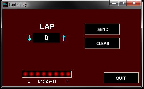 Input or increment one place up or down on the RaceAmerica Board Control software as each lap is completed. See Figure 2 shows the screen of the standalone RaceAmerica Utility input screen.