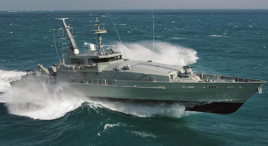 2 VEEM Gyro DEFENCE Image courtesy of Austal Ships Patrol boats and mine hunters spend a large proportion of their operational time at low speeds where traditional fin stabilizers do not work