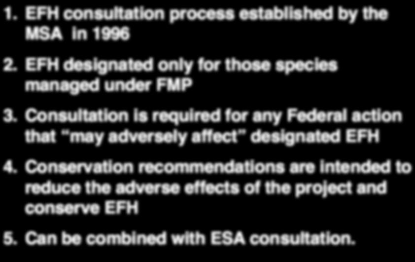 EFH designated only for those species managed under FMP 3.