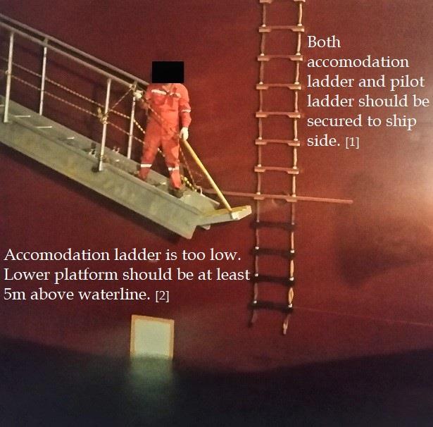[1] Accommodation ladder is too low.