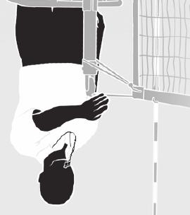 NET FAULT/NET SERVE Hold the arm outstretched on the side of the violating team with open hand, fingers together and palm toward the net, but not touching the net.