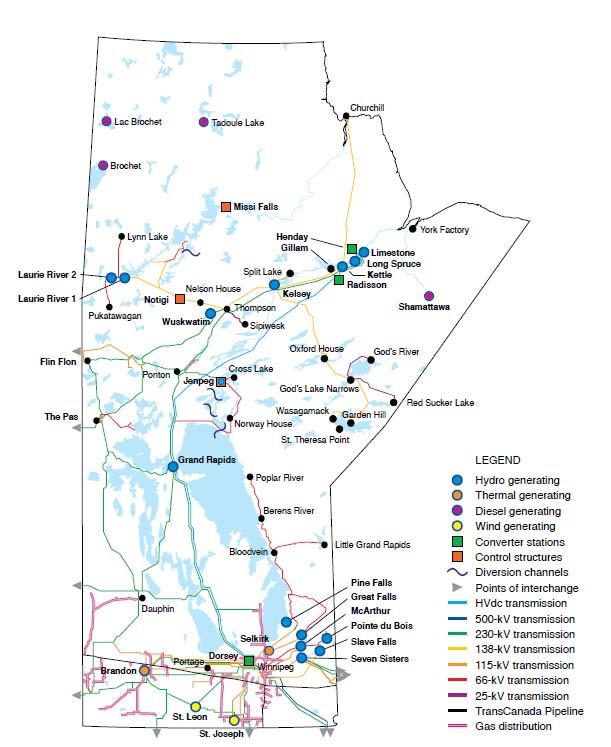 The Power in our Province Core generation is from water power - 15 hydropower stations 5,200 MW developed 5,000 MW remaining potential 99% of electricity generated in Manitoba is