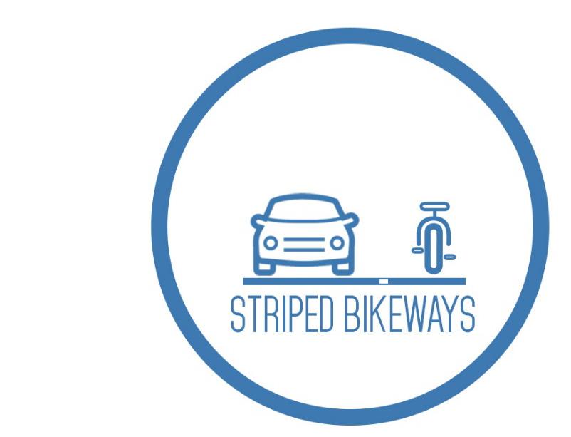 Striped Bikeways buffered bike lanes conventional bike lanes advisory bike lanes contra-flow bike lanes Striped bikeways are designated spaces for bicycling that are distinguished from traffic lanes