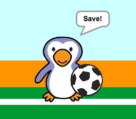 Test your code by trying to score a goal. If your goalie saves the goal they should say Save!. Save your project Challenge: Goal!