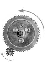 Gear wheels work together in gear trains of two or more wheels, like the one shown in Figure 1.28. The gear that has a force applied to it from outside the gear train is the driving gear.