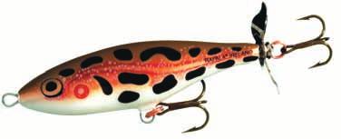 Rapala Skitter Prop Code: SPR Floating Topwater First Rapala lure with a propeller Specially designed balsa wood lure featuring a stainless steel propeller at its tail The prop splutters water like a