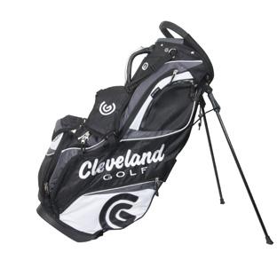 CLEVELAND CART BAG 14 way divider with moulded grab handle Deluxe handle that allows a better grip External putter tube 3 ball quick grab golf ball holder Hidden umbrella containment Insulated cooler