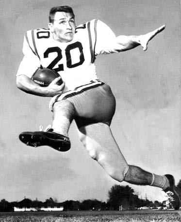 5 in the 100-yard dash and, at 6-1, 210 pounds, he had the size to overpower his opponents as well as outrun them. In 1957, he was an immediate standout as a sophomore, offensively and defensively.