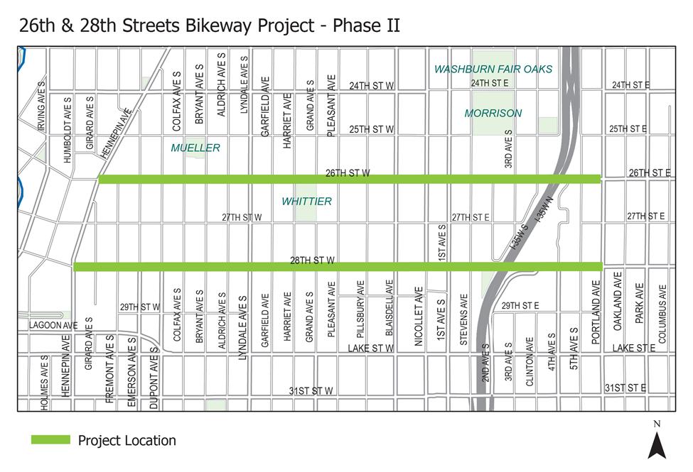 Project Overview Location: 26th St E/W from Portland Ave S to Hennepin Ave S 28th St E/W from Portland Ave S to Hennepin Ave S What?