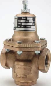 SH VLVE E-55 Pressure Reducing Valve For Final-Line Gas Service ronze body, spring chamber and trim; stainless steel body seat and pressure spring; Viton seat disc, and Teflon bottom plug gasket;