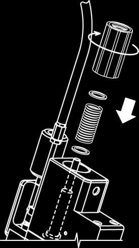 Class II: Toggle the actuator switch up to lift the piston and expose the stroke stop rod. 6.