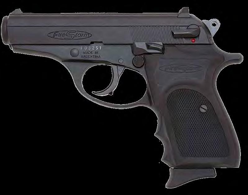 FIRESTORM 80 The California-compliant Firestorm shares all the features of the Thunder 80 series except it features a rear combat sight, rubber wrap around grip and no internal key lock.