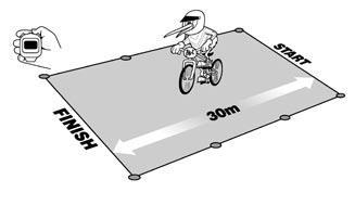 Level One - PEDALLING Straight Line Time Trial GOAL To develop a smoother pedaling rhythm. EQUIPMENT 8 x marker cones, stopwatch, tape measure. FORMAT Mark out a 30 metre long straight.
