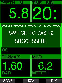 Switching back to a gas mixture with lower oxygen concentration There may be situations in which you have to switch back to a tank with lower oxygen concentration.
