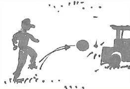 18. A ball in movement hits the player or his equipment If the player hits himself, or his equipment: 1 penalty kick and the ball has to be played as it is lying.
